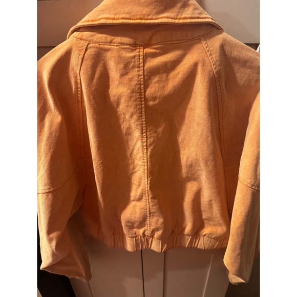 BDG WomeCropped Corduroy Jacket Orange Zip‎ Pockets Cropped Casual Size S - Picture 3 of 3